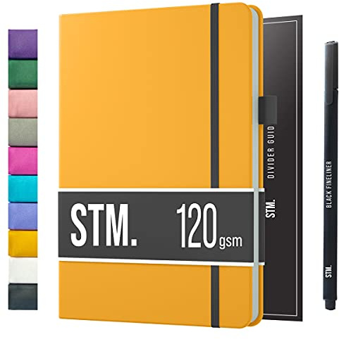 Scribbles That Matter Notizbuch A5 Dotted Bullet Journal Buch und Stift - Gepunktet Notebook A5 - Auslaufsicheres 120g dickes papier, 215 Seiten, Hardcover Bujo, Hardcover Dot Grid note book