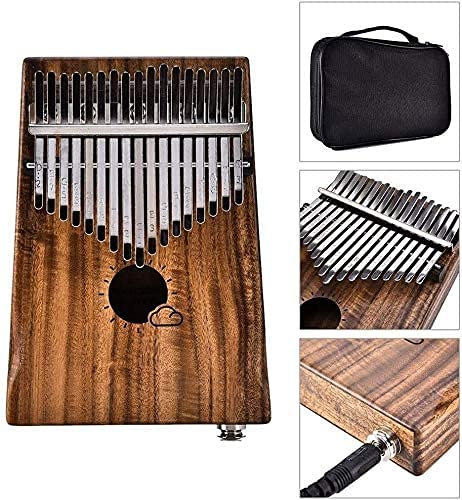 ZHANGZONG daumenklavier Kalimba Instrument Keys Portable kalimbas Tragbares Afrika 17-Tasten Daumenklavier Songbuch Stimmgerät Hammer Pickup Tragetasche Natürliches Akazienholz Finger Klavier Met