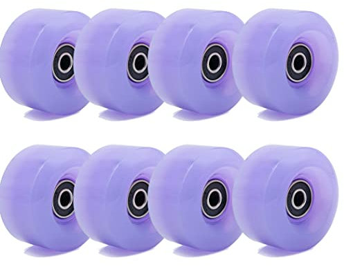 TGHY 8 Rollschuhe Räder Rolle Skate Räder Mit Lager Quad Rollschuhe Ersatz Rollen Ersetzt Rollerskate Räder Auftragen ür Doppel Reihe Skating,Skateboard 32 mm x 58 mm 82A,Lila