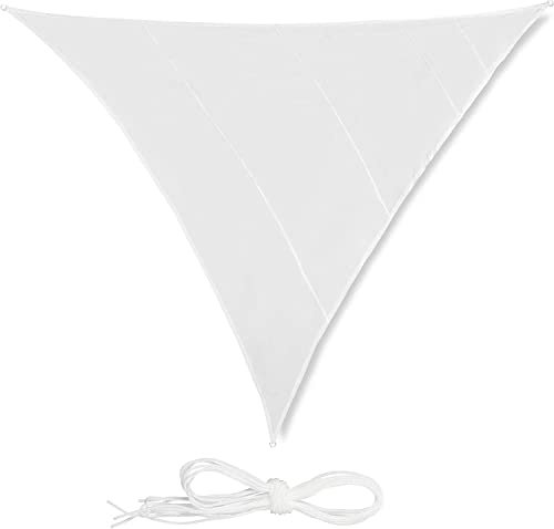 Tenda a Vela Telo Triangolare Ombreggiante per Arredo Esterno Giardino Mare - Colore: Bianco Dimensione Disponibile: 5 x 5 x 5 Metri