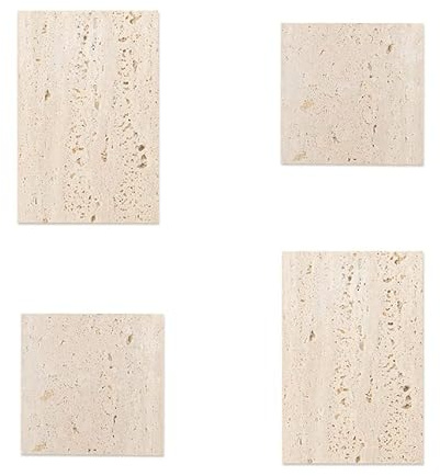 Gisela D Naturstein Foto Requisiten, Fotografie Requisiten Schmuck, Kosmetik, Aufbewahrungstablett, Produkt Fotografie Zubehör (weiß, 4 Stück (15 x 8 cm)