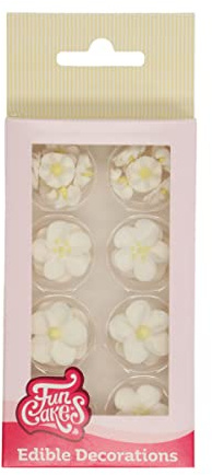 FunCakes Sugar Decorations Zuckerfiguren, White/Yellow, 32 Stück | Gebrauchsfertig für Tortendekoration, Perfekt für Cupcakes, Muffins und mehr, Edible Decorations
