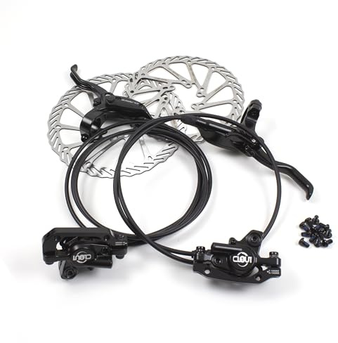 Clarks Cycle Systems Clout-1 Front & Rear Hydraulic Disc Brake Set, Including Rotors, Olives, IS Mounts, 180/160mm