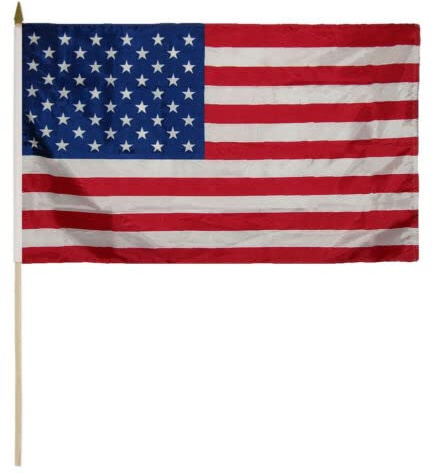 2FT X 3FT USA CLASSROOM American 50 Star WOODEN Stick Flag 36 Wood Staff
