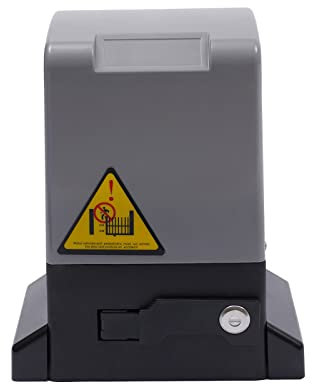 Automatic Sliding Gate Opener Rack Drive Heavy Driveway Slide Gates Operator Hardware Kit Up to 600KG 370W with Body Sensors, Remote Control