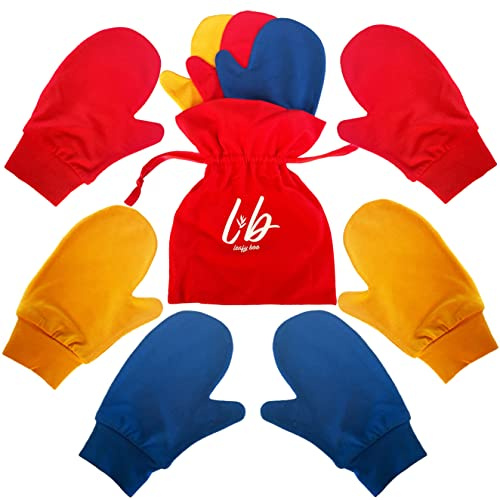 Bamboo Gloves for Eczema, Kids Age 1-2, Dry Hands, Moisturising Gloves for Children Overnight, 3 Pairs