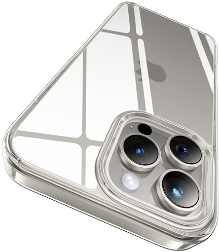 CASEKOO Crystal Clear für iPhone 15 Pro Hülle, [Nie Vergilbung] [Unzerstörbarer Militärschutz] Stoßfeste Kratzfeste Schutzhülle Dünne Handyhülle Transparent Case - Durchsichtig