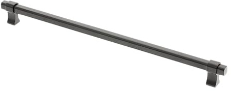 GTV - Möbelgriff IMPERIAL | Griff Griffe Möbelgriffe | Lange 35,4 cm| Bohrlochabstand 32 cm |ZnAl |Schwarz matt