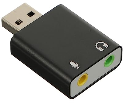 Gadpiparty Usb External Sound Card Aluminum Usb Stereo Sound Adapter Headphone and Microphone Jack for Laptop Gaming Live Streaming