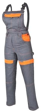 ARDON Damen-Latzhose COOL TREND Arbeitshose grau-orange (DE/NL/SE/PL, Numerisch, 54, Regular, Regular, Grau)