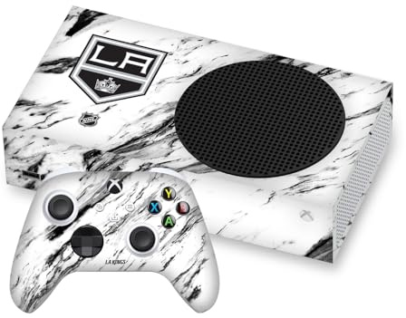 Head Case Designs Offizielle NHL Marmor Los Angeles Kings Vinyl Haut Gaming Aufkleber Abziehbild Abdeckung kompatibel mit Xbox Series S Console and Controller Bundle