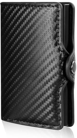 AiQInu Damen Card Bag-Black Reisezubehör-Bi-Fold-Brieftasche, Schwarz