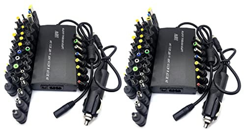 Janasiba 2X Adattatore di Alimentazione CA Universale 5V-24V Caricabatteria da Casa per Auto Regolabile Alimentatore USB5V Computer Portatile da 100 W 5A con Connettore CC da 34 Pezzi