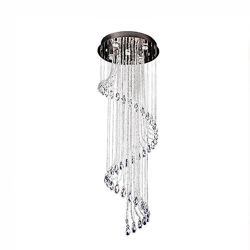 Modernes Kristall Kronleuchter Moderner Treppenhaus-Kronleuchter aus Kristall K9 Kristall Spirale Raindrop Pendelleuchte Hohe Deckenleuchte for Flur Wohnzimmer Hotel Treppe Foyer Eingangsbereich