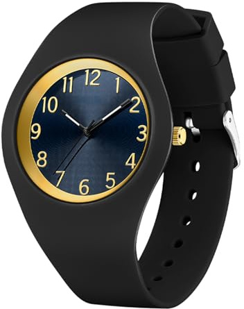 GBB Women's Quartz Watch Soft Silicone Strap Ladies Watches Analog Quartz Watches with Luminous Easy-Read Dial Fashion Wrist Watch for Students Women Men Unisex