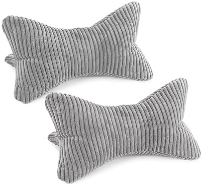 Bookiepad Leseknochen Cozy Shara 2er Set, ergonomische Form für Nacken- oder Lendenstütze, Flexible Stütze für Bücher, E-Books oder Tablets (Grau)