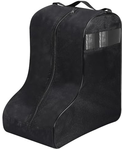 Clysee 1 Pc Boot Bags for Cowboy Boots Portable Storage Bag for Travel Long Tube Shoes Bags Men Tall Shoe with Handle for Home Travel (Black)