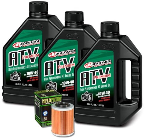 Maxima Ölwechselset 3 Liter Motoröl ATV 10W-40 + Ölfilter HF152 für Cfmoto Cforce 850 1000