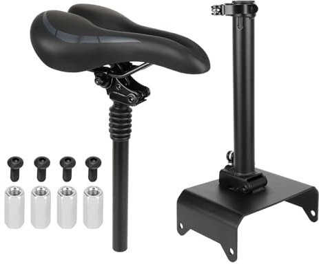 DFFMQSJ Electric Scooter Folding Seat Sattel kompatibel mit Ninebot F Serie F20 F25 F30 F30 2019-2024, Höhenanpassbare E-Bike-Sattelstanzfreier schocksicherer Sattelersatz für Erwachsene(Mid Saddle)