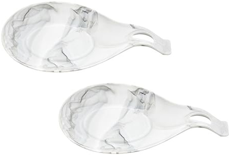 Parliky 4piezas Soporte De Silicona Para Cucharas De Para Cocina y Restaurantes Diseño De Mármol Accesorio Práctico Para Utensilios De Cocina