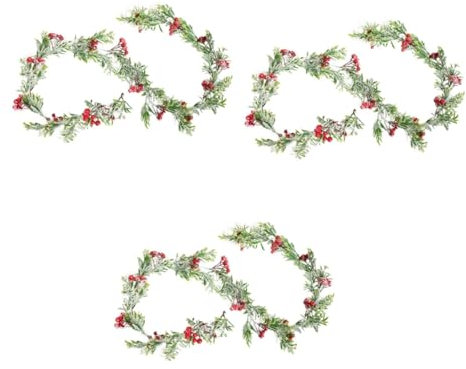 3 STK Weihnachts-Weinstock Weihnachtsdekoration aus Rattan Dekorationen Kiefer winterdeko Party Hochzeitsdekoration Girlande beerenzweig -Rattan PVC IMIKEYA