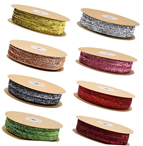 TEHAUX 20 M Buntes Zwiebelsamt-flockband 1 Cm Breit Ideal Zum Basteln Als Hochzeitsdekoration Zum Verpacken Von Geschenken Für Partybedarf