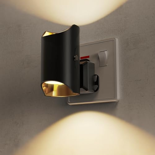 LOHAS-LED Dimmable Night Light Plug in Wall, [1 Pack] Dusk to Dawn Sensor, 0-100LM, Automatic Nightlight, 3000K Warm White, Modern Plug in Light for Hallway Bedroom Stair Bathroom