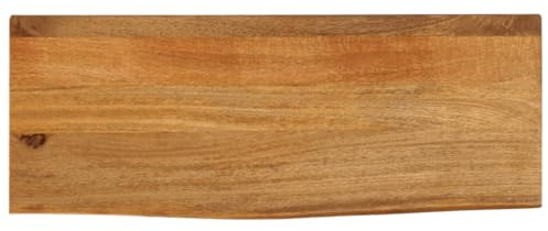 ShGaxin Tischplatte mit Baumkante 80x40x2,5 cm Massivholz Mango, Arbeitsplatte, Holzplatte, Schreibtischplatte, Waschtischplatte, Küchenarbeitsplatte - 370538