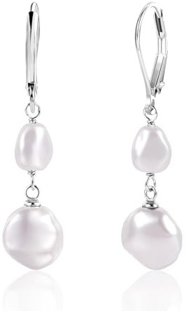 Yamobi 14k Perlenohrringe, elegante Ohrringe Stecker, Echt Silber, klassische Perlen, stilvolle Ohringe für besondere Anlässe, ideal für Damen, zeitlose Eleganz (Weiß)