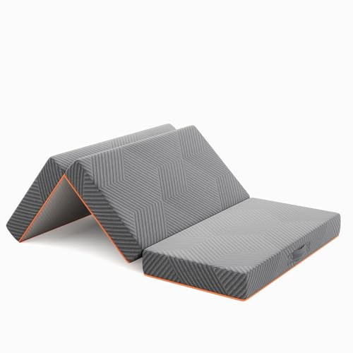 Vesgantti Materasso Pieghevole in Gel Memory Foam 90x200x15cm | Adatto per il Viaggio, il Campeggio, il Letto per gli Ospiti, Dotato di Maniglie per Facilitare lo Spostamento
