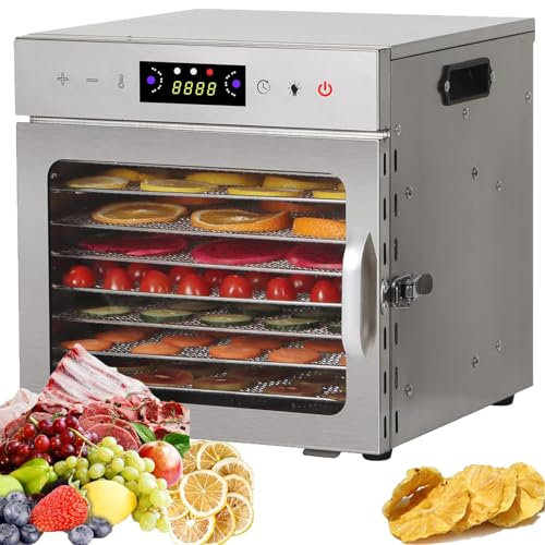 Deshidratador Seco Multifuncional De Sabor, Deshidratador De Alimentos Y Cecina Para El Hogar, Gabinete De Secado Con Temporizador Y Temperatura Ajustables Para Verduras Y Frutas,8-Tray