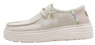 PITAS | Poppy | Mocasines de Mujer | Náuticos Casual | Zapatillas de Tela | Zapatos sin Cordones | Deportivas Casuales | Calzado de Walkinpitas | Beige 37