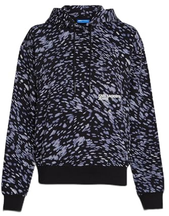 Karl Lagerfeld Jeans Femme Relaxed All Over Print Lights Hoodie Impression numérique légère sur Toute la Surface L