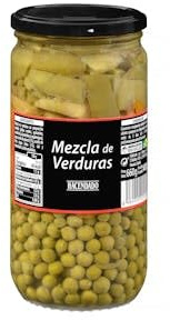 Mezcla de verduras Hacendado Tarro 660 g (400 g escurrido) Pack 2
