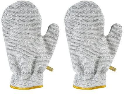ohodhmnu Innovative Double Sided Silver Wire Dishwashing Gloves With PVC Lining For Various Cleaning Needs And Restaurant