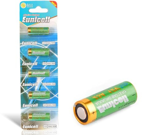 Pack of 5-23A L1028 Eunicell 12V Alkaline Batteries - Suitable for use in LED lights, Digital Voice Recorders, Toys, Blood Glucose, Cholesterol Testing, Meters, Toys