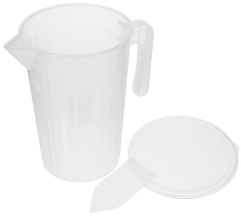 Gatuida Jarra Medidora Plástica Con Tapa Corredera Escala Doble Para Líquidos y Aceites Resistente y Ligera Para Cocina y Laboratorio Familiar