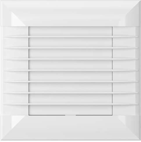 Vlano FLAP 100 Hygro Badlüfter mit automatischen Jalousien, Feuchteregelung, Nachlauf, 100mm, 85 m³/h, Weiß, Raumlüfter Badventilator, Feuchtigkeitssensor, Nachlauffunktion, Timer