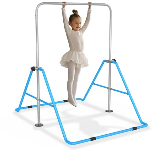 Aufun Barre de gymnastique pliable pour enfants - Réglable en hauteur - Construction en acier robuste - Extensible - Pour équipement domestique junior - Pour l'entraînement à la maison des enfants