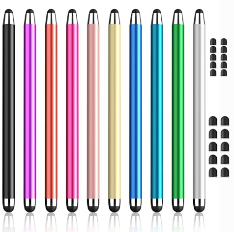 Stylus Pens for Touch Screens 10 Multipack, Universal Stylus Pen High Sensitivity, Stylus Pen for iPhone, iPad, Android, Galaxy Microsoft,Chromebook Tablet All Touch Screens(20 Replaceable Tips)