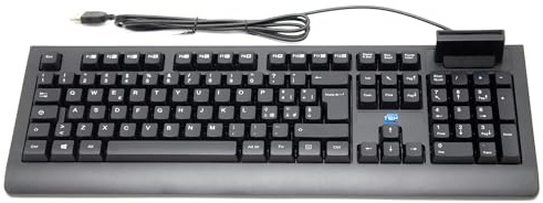 SIMPLETEK - Teclado USB con lector de tarjetas inteligentes CNS integrado - QWERTY italiano IT - para tarjeta sanitaria