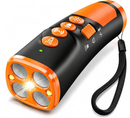 Dispositivo anti ladridos para perros – Control ultrasónico de ladridos recargable con 5 modos seguros, rango de 50 pies, disuasorio humano y seguro para perros pequeños, medianos y grandes, uso en