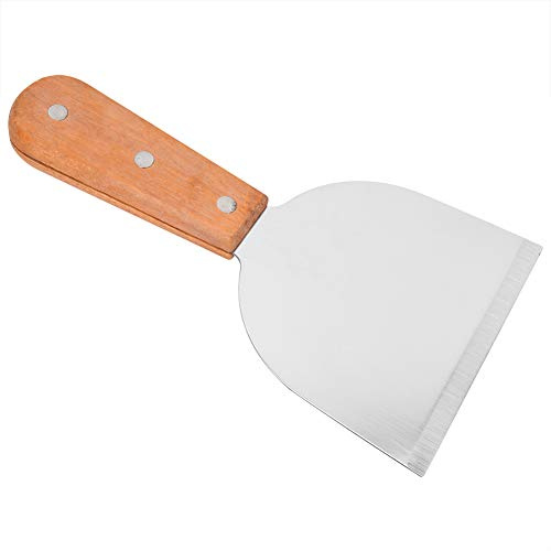RASTKY Premium Stainless Steel Barbecue BBQ Grill Scraper with Wooden Handle – Heavy Duty Cooking Shovel Steak, Fried Foods, Pancakes, and Parties – Durable, Rustproof Kitchen Tool Easy