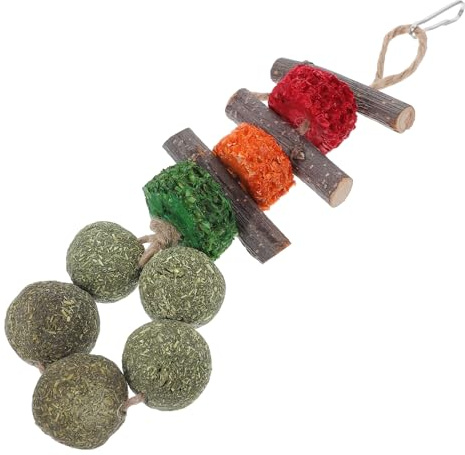 NUOBESTY Wooden Chewing Toys for Guinea Pig and Rabbits Wear Resistance and Cartoon Design, Natural Biting Playthings for Small Animal Teeth Chewing and Cage Hanging Snack