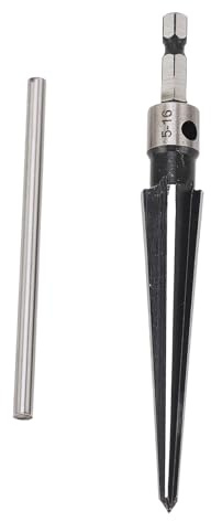 LOCADENCE Alesatore conico a 6 scanalature, Alesatore per fori conici 5 a 16 mm, Alesatore per la lavorazione del legno con gambo esagonale, Utensile per alesatura con impugnatura