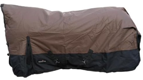 Brama-West Weidedecke Pferd Riders King mit High Neck & Fleece Futter - 600D - Wasserdicht - Braun (Braun, 115)