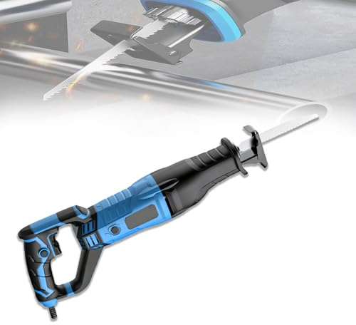 Glowdora Sierra Sable Eléctrica 1050w, 3000 RPM con Cambio De Hoja Sin Herramientas – Sierra De Vaivén Potente para Cortar Madera, Metal, PVC Y Plástico