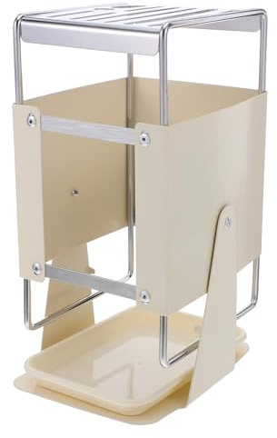 TOVINANNA Support de Rangement pour Couteaux en Acier Inoxydable Rotatif 30° avec Fentes Flexibles Bloc à Couteaux Compact Blanc 1 Pièce Cuisine Pratique pour Maison et Plan de Travail