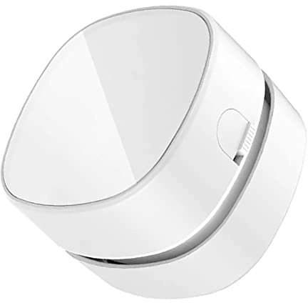 ERYUE Mini Balayeuse de Poussière de Table, Aspirateur Bureau Portable, Forte Aspiration pour la Maison, Le Bureau et la Voiture, Blanc