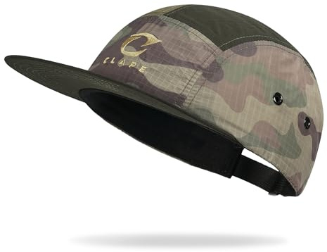 Clape Lightweight 5 Panel Baseball Cap Quick Drying Summer Flat Brim Hat | Adjustable,Breathable,Unstructured,Sun Protection Outdoor Hat for Sport,Running,Hiking,Camping
